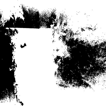 Grunge black textures on white background. Template for a banner, poster, notebook, invitation, retro and urban designs with modern hand drawn ink grunge textures. Vector illustrationのイラスト素材