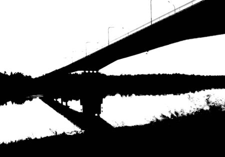 Black tree forest silhouette. Card with copy spaceのイラスト素材