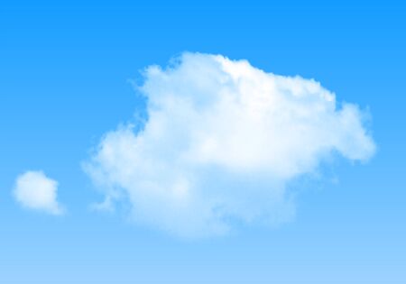 Realistic isolated cloud on blue sky background. Vector.のイラスト素材