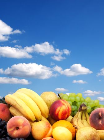 Colorful healthy fresh fruit. Shot in a studioの写真素材