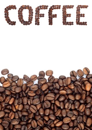 Brown roasted coffee beans. Shot in a studioの写真素材