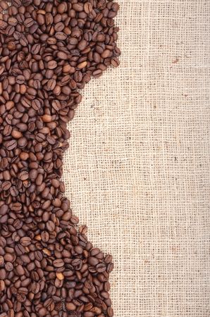 Brown roasted coffee beans. Shot in a studioの写真素材