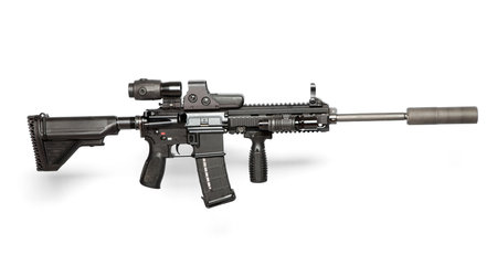 US Army M4 rifle isolated on white