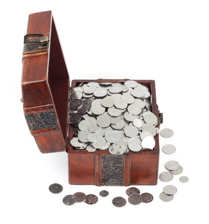 Treasure Chest. Isolated on a white background