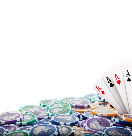 The poker table and a card, ace, gambling