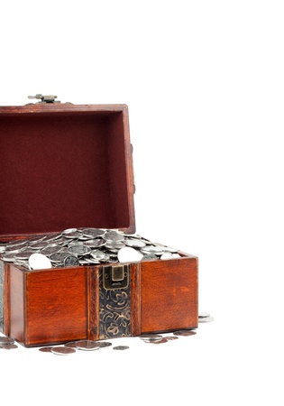 Treasure Chest. Isolated on a white backgroundの写真素材