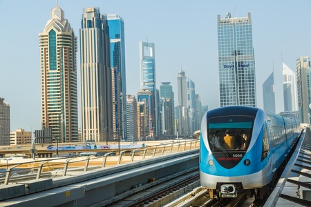 DUBAI, UAE - NOVEMBER 14 - The construction cost of the Dubai Metro project has shot up by about 80 per cent from the original US$ 4.2 billion to US$ 7.6 billion. Picture taken on November 14, 2012.のeditorial素材