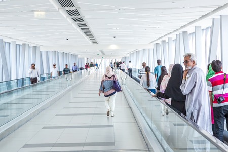 DUBAI, UAE - NOVEMBER 13: Dubai Metro as world's longest fully automated metro network (75 km) on 13 November 2012 in Dubai.のeditorial素材