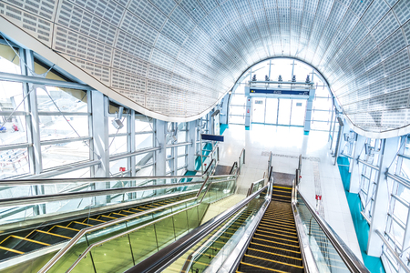 Modern Metro Station in Dubai, United Arab Emiratesのeditorial素材