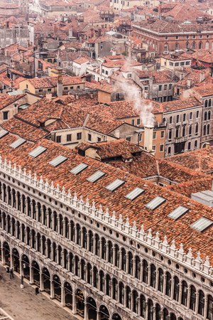 Beautiful Venice from the air. Cityscape panorama.のeditorial素材