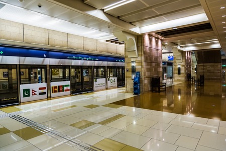 DUBAI - NOVEMBER 13: Dubai Metro Terminal on December 25, 2012 in Dubai, United Arab Emirates. The Metro is one of most effective way to explore and discover Dubai City.のeditorial素材
