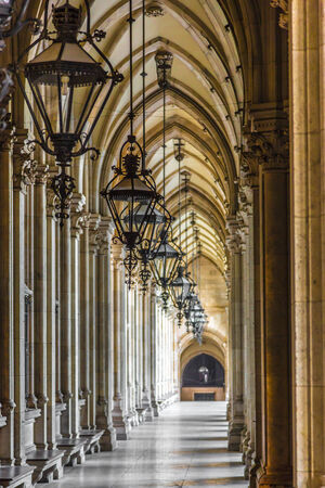 Vienna - JULY 22: The Rathaus is a building in Vienna which serves as the seat both of the mayor and city council of the city of Vienna. on July 22, 2013 in Vienna, Austria.のeditorial素材