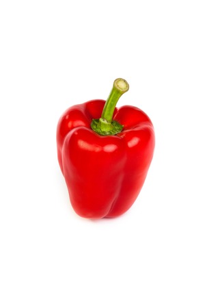A red bell sweet pepper isolated on plain white background.の写真素材