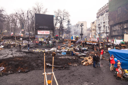 KIEV, UKRAINE – 18 FEBRUARY: Protest against Dictatorship in Ukraine turns violent on Euromaydan...