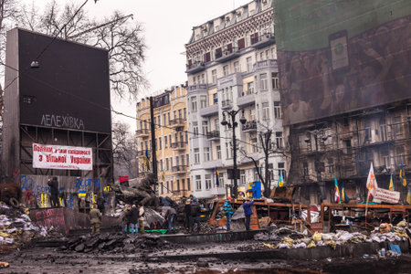 KIEV, UKRAINE – 18 FEBRUARY: Protest against Dictatorship in Ukraine turns violent on Euromaydan...