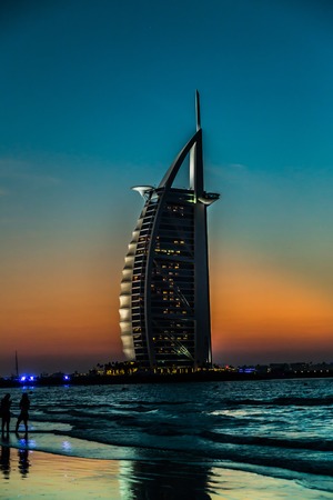 DUBAI, UAE - NOVEMBER 14 :The world's first seven stars luxury hotel Burj Al Arab, November 14, 2012 in Dubai, United Arab Emiratesのeditorial素材