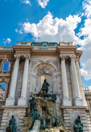 The artful spring "Matthiasbrunn en" at the castle of Budapest in Hungaryのeditorial素材