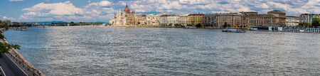 The building of the Hungarian Parliament in Budapest at the river Danube, Hungaryのeditorial素材