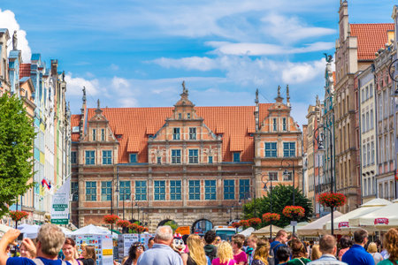 GDANSK, POLAND - APRIL 01: People visitors Long Street on April 1, 2014 in Gdansk, Poland. Street is...