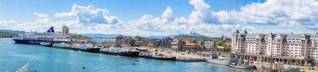 OSLO, NORWAY - JULY 29: The Oslo Norway Harbor is one of Oslo's great attractions. Situated on the...