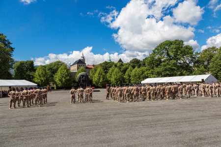 OSLO, NORWAY - JULY 29: Norwegian soldiers came back home from Afghanistan  on July 29, 2014