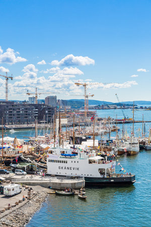 OSLO, NORWAY - JULY 29: The Oslo Norway Harbor is one of Oslo's great attractions. Situated on the Oslo Fjord in Oslo, Norway on July 29, 2014