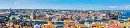Large panorama view of Copenhagen in Denmarkの写真素材