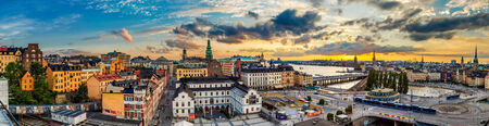 STOCKHOLM, SWEDEN - JULY 31: Night view of Gamla Stan, the old part of Stockholm, Sweden on July 31, 2014のeditorial素材