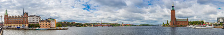STOCKHOLM, SWEDEN - JULY 31: Scenic summer view of the City Hall castle in the Old Town (Gamla Stan) in Stockholm, Sweden on July 31, 2014のeditorial素材