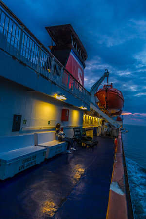 GDYNIA, POLAND - JUNE 22 Open day on the ferry Stena Spirit, ship standing in the terminal...
