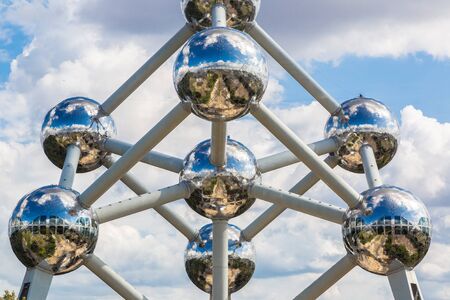 Atomium structure in summer day in Brussels, Belgium