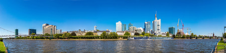 Summer panorama of the financial district in Frankfurt, Germanyの写真素材