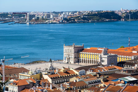 Aerial view of Lisbon, Portugal. のeditorial素材