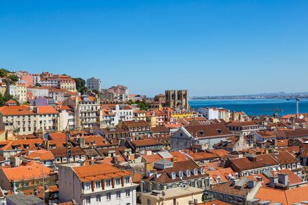 Aerial view of Lisbon, Portugal.のeditorial素材