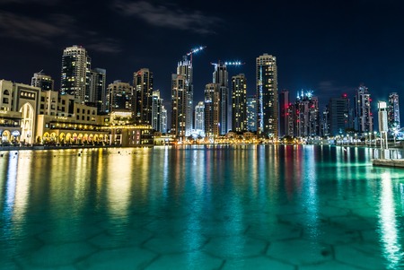 DUBAI, UAE - NOVEMBER 13: Modern skyscrapers in Dubai (emirate and city), UAE. Dubai now boasts more completed skyscrapers higher than 0,8 - 0,25 km than any other city on 13 November 2013 in Dubai.のeditorial素材