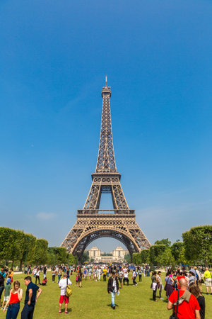PARIS, FRANCE - JULY 14 2014: Eiffel Tower most visited monument in France and the most famous...
