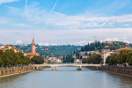 Cityscape of Verona in a beautiful summer day, Italy