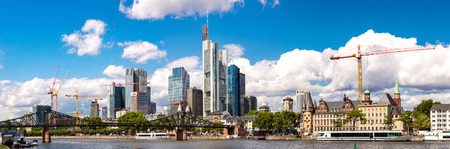 Summer panorama of the financial district in Frankfurt, Germanyのeditorial素材