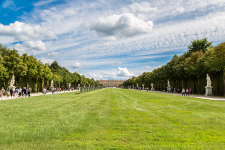 VERSAILLES, FRANCE - August 7, 2014: The Gardens of Versailles in a beautiful summer day in Paris, France on August 7, 2014, France.のeditorial素材