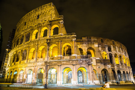 Colosseum in a summer night in Rome, Italy