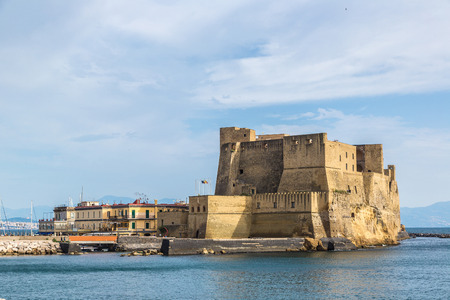 Castel dell'Ovo in a summer day in Naples, Italyのeditorial素材