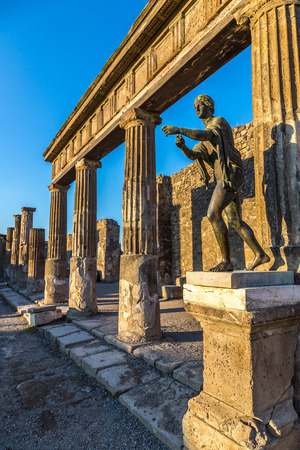 Pompeii city  destroyed  in 79BC by the eruption of Mount Vesuviusの写真素材