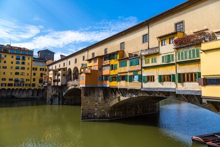 The Ponte Vecchio in Florence in a summer day in Italyの写真素材