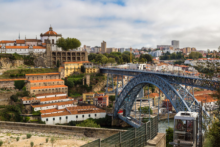 Dom Luis I bridge in Porto in Portugal in a summer dayの写真素材