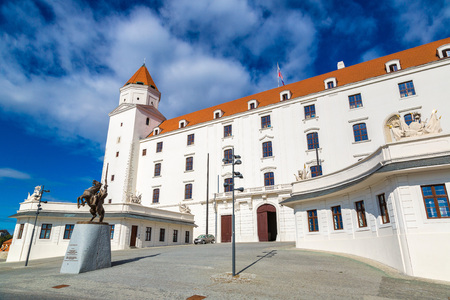 Medieval castle on a hill in a summer day in Bratislava, Slovakiaのeditorial素材