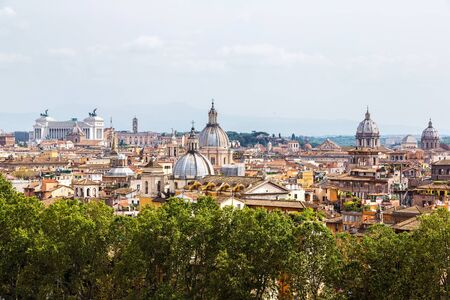 Panoramic view of historic center of Rome, Italyの写真素材