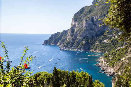 Capri island in a beautiful summer day in Italyの写真素材