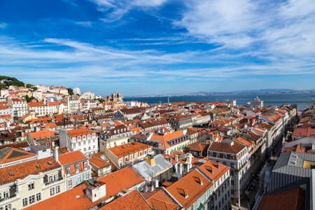 Aerial view of Lisbon, Portugal. Sao Jorge Castleのeditorial素材
