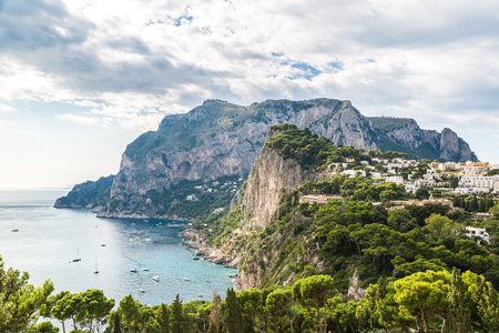 Capri island in a beautiful summer day in Italyの写真素材
