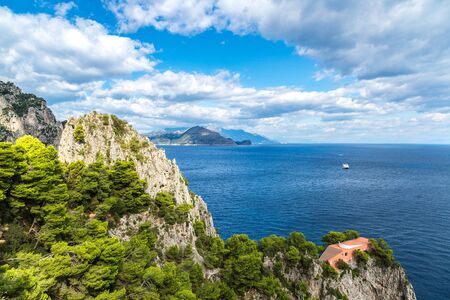 Capri island in a beautiful summer day in Italyの写真素材